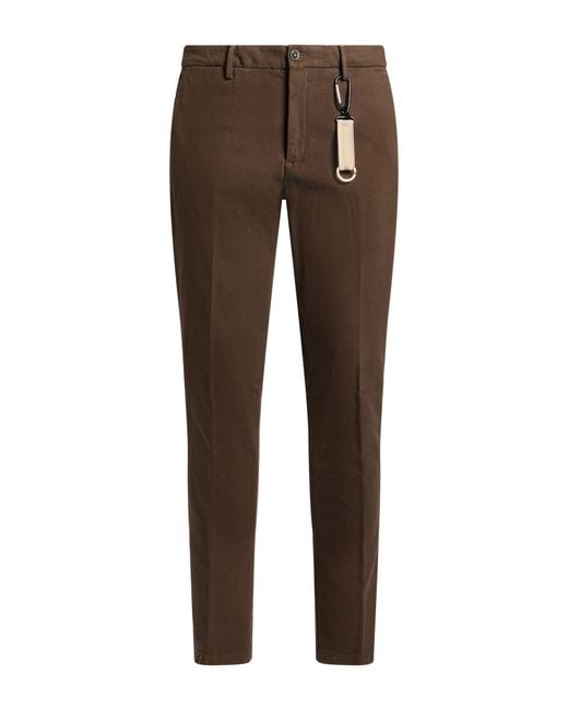 Manuel Ritz Brown Pants Cotton, Elastane for men