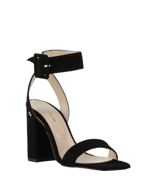 Manila Grace Black Sandals Leather