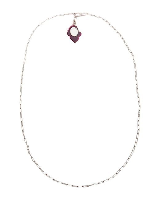 Isabel Marant White Burgundy Necklace Metal