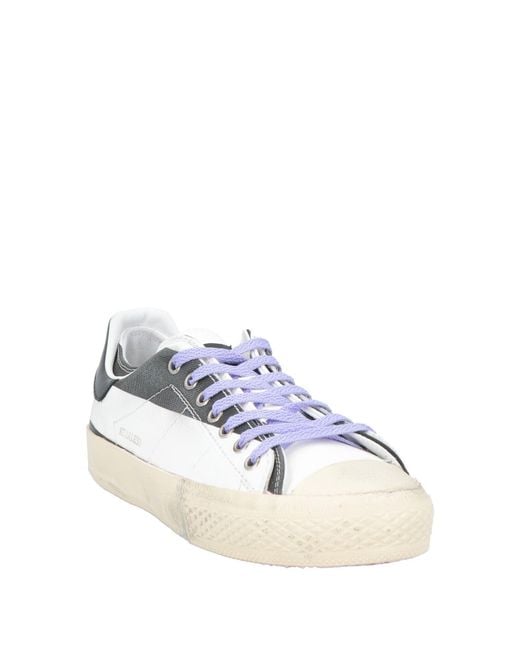 HIDNANDER White Sneakers Leather, Textile Fibers