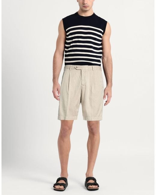 PT Torino Natural Shorts & Bermuda Shorts Linen, Cotton, Elastane for men