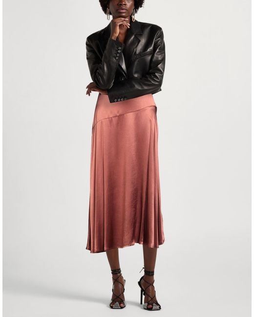 Alpha Studio Red Midi Skirt Viscose