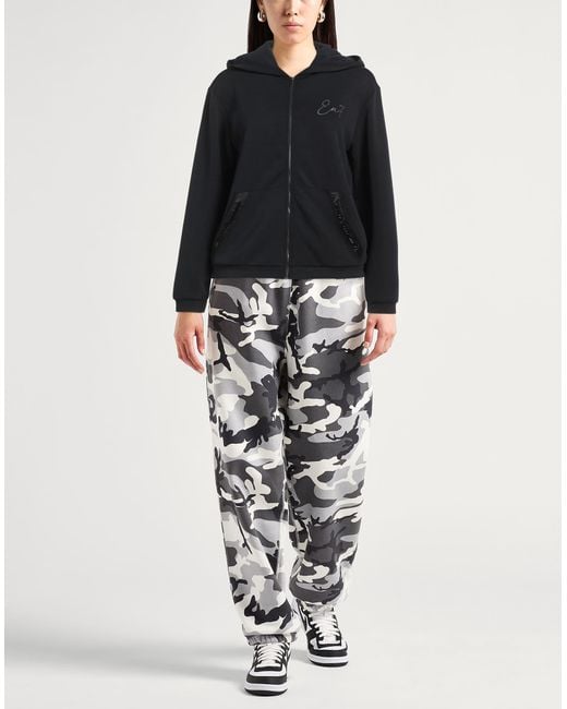 EA7 Black Sweatshirt Polyester, Modal, Elastane