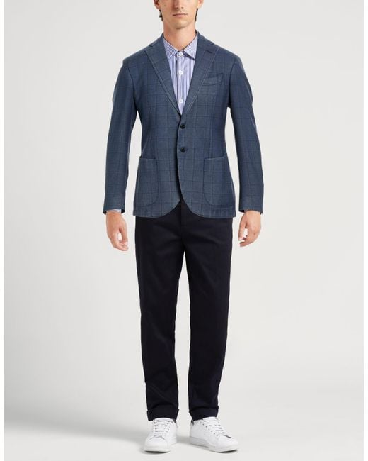 Luigi Bianchi Blue Blazer Wool for men
