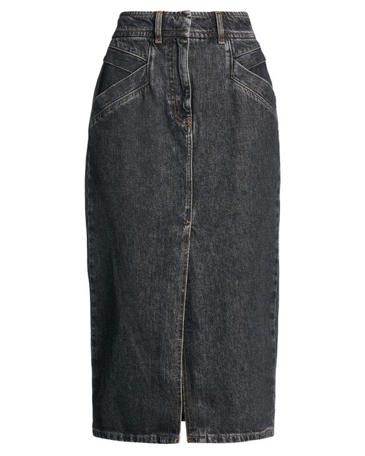 IRO Gray Denim Skirt Organic Cotton, Hemp