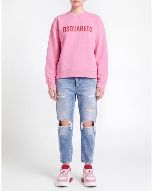 DSquared² Pink Sweatshirt Cotton, Elastane