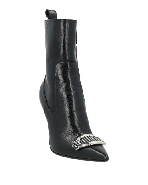 DSquared² Black Ankle Boots Calfskin