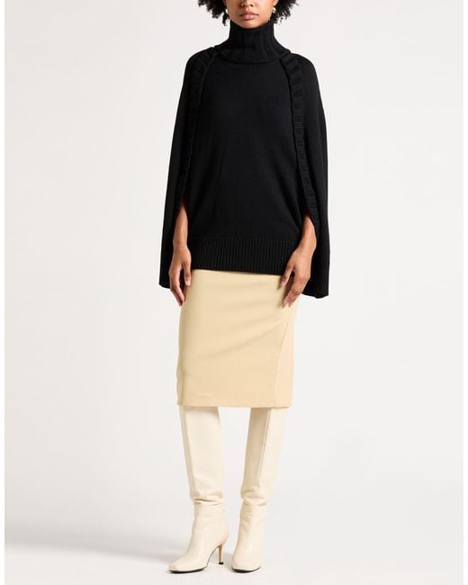 Dolce & Gabbana Black Cape Virgin Wool