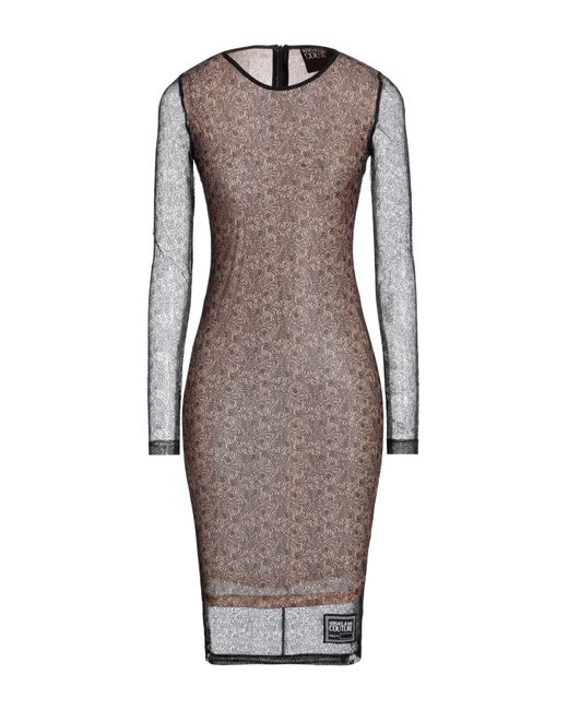 Versace Brown Midi Dress Polyamide