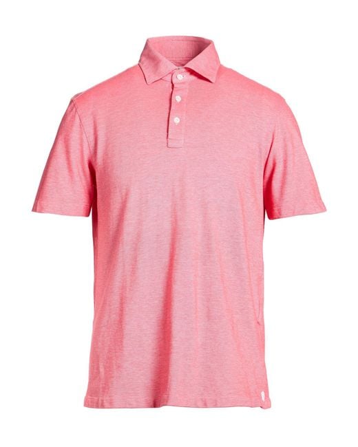 Luigi Borrelli Napoli Pink Polo Shirt Cotton for men