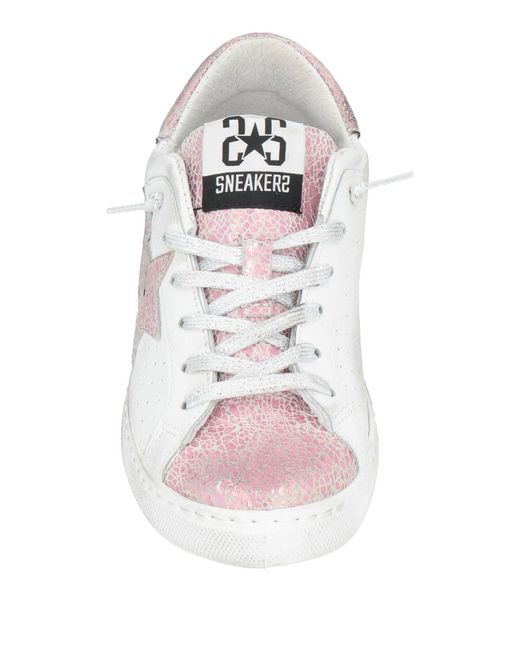 2 Star Pink Sneakers Leather