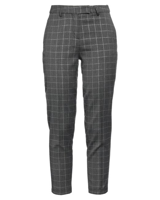 Brand Unique Gray Pants Polyester, Viscose, Elastane