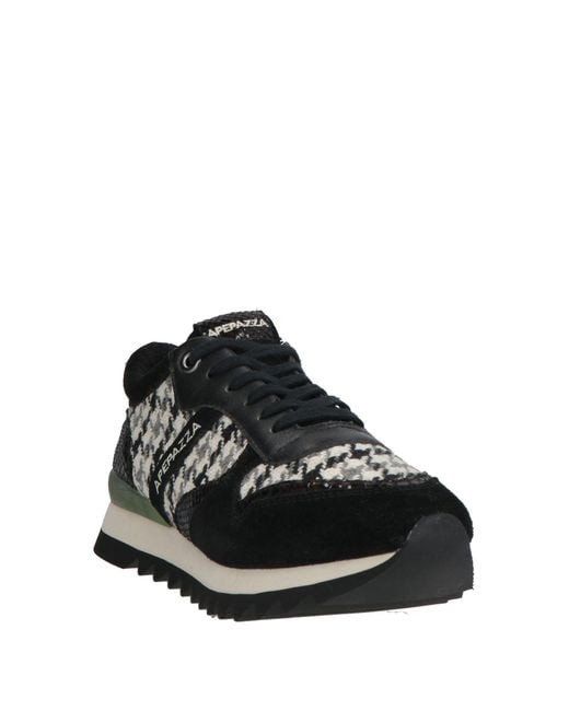 Apepazza Black Sneakers Leather, Textile Fibers