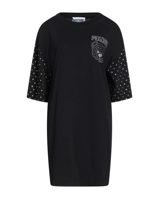 Moschino Black Couture Mini Dress Organic Cotton
