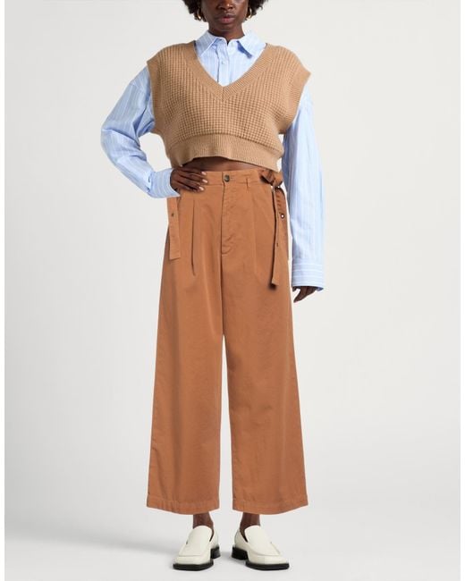 Pinko Brown Camel Pants Cotton