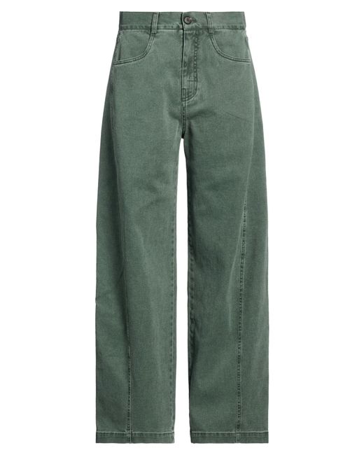 Tela Green Pants Cotton, Elastane