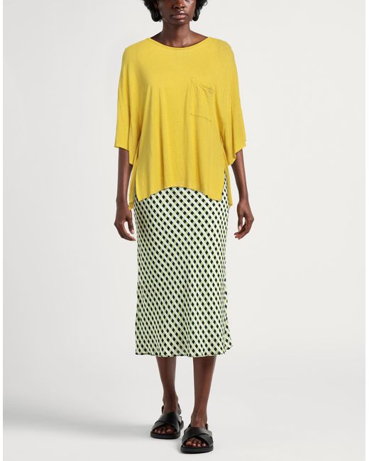8pm Yellow T-Shirt Viscose, Linen