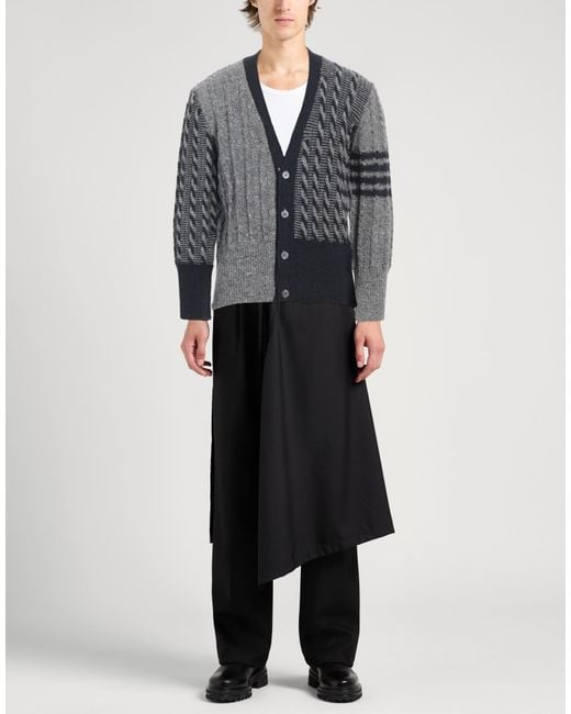 Thom Browne Gray Cardigan Wool, Mohair Wool for men