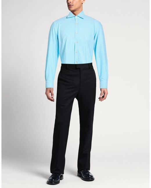 Giannetto Portofino Blue Shirt Cotton for men