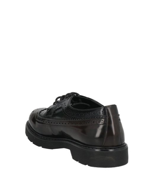 Divine Follie Black Dark Lace-Up Shoes Textile Fibers