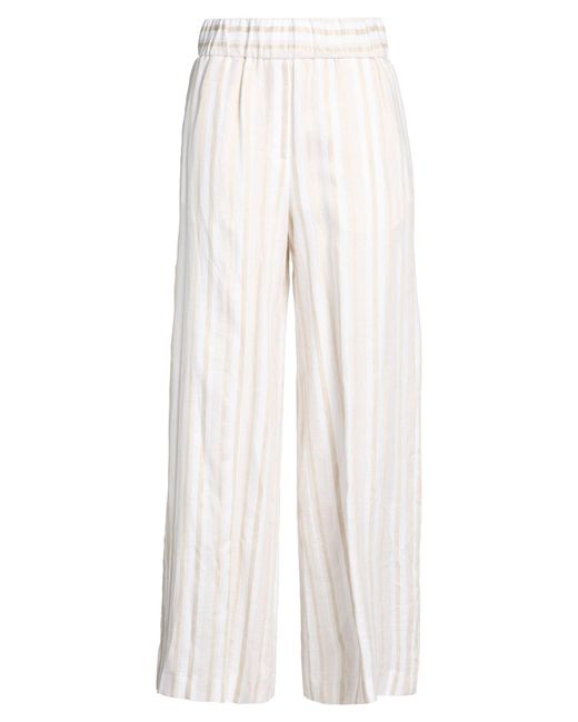 Peserico White Pants Linen