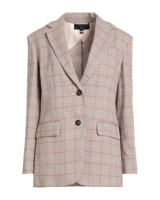 Weekend by Maxmara Natural Camel Blazer Linen, Cotton