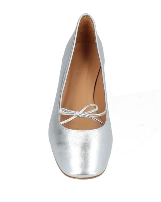 Aeyde White Ballet Flats Leather