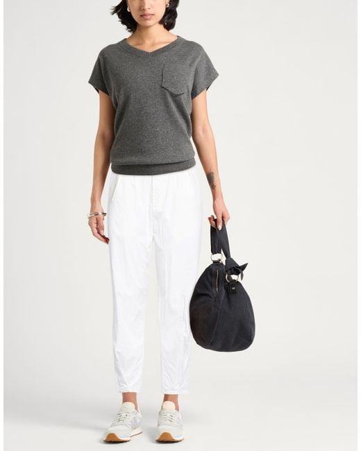White Sand White Pants Cotton, Elastane