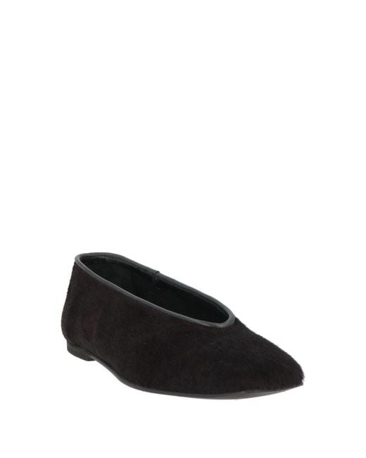 SEBAS. Black Ballet Flats Leather