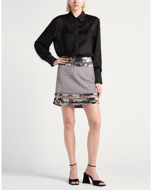 Alberta Ferretti Gray Mini Skirt Polyamide