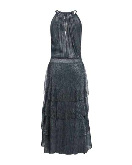 Maje Blue Maxi Dress Polyester, Metallic Fiber