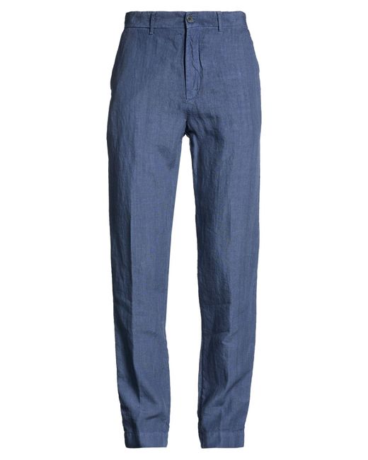 120% Lino Blue Pants Linen for men