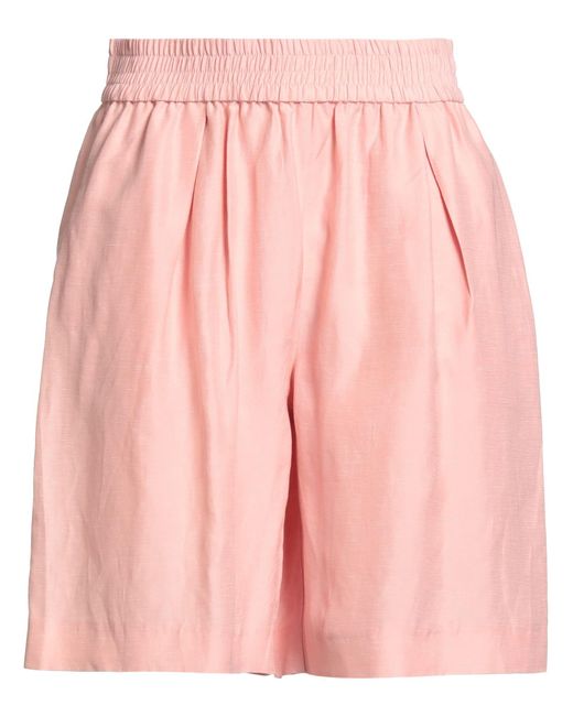 Samsøe & Samsøe Pink Shorts & Bermuda Shorts Viscose, Linen, Ecovero Viscose