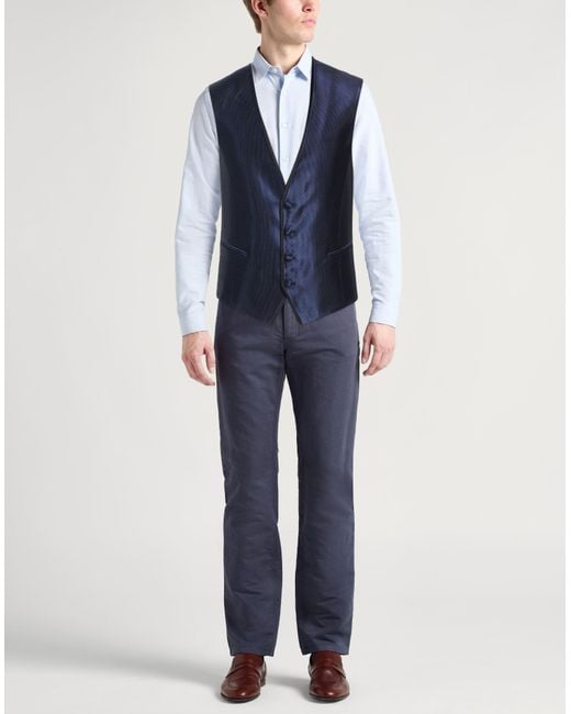 Carlo Pignatelli Blue Tailored Vest Acetate, Polyester, Viscose for men