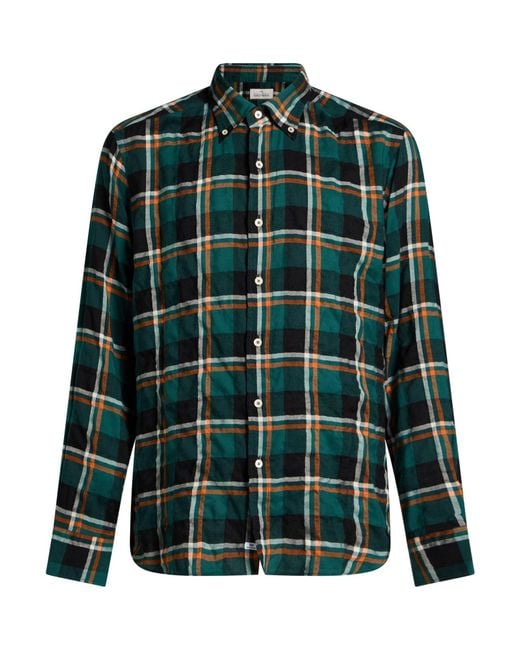 Alessandro Gherardi Green Dark Shirt Rayon, Cotton, Polyester for men