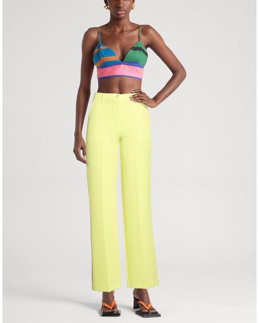 Yes Zee Yellow Pants Polyester, Elastane