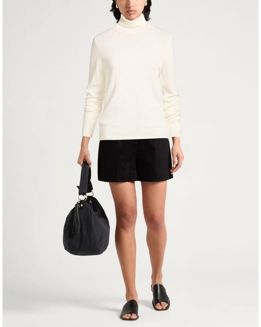 Eleventy White Platinum Cream Turtleneck Cashmere