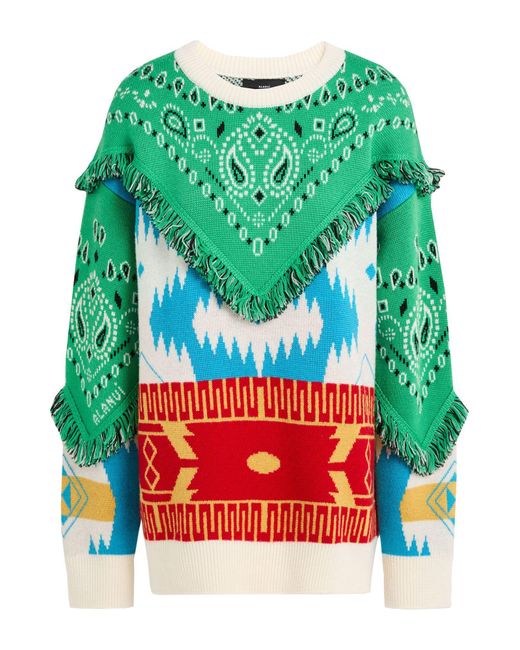 Alanui Women's Green Sweater Wool