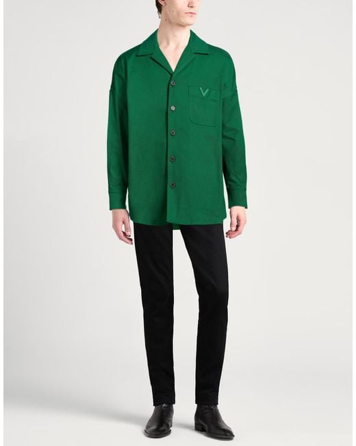 Valentino Garavani Green Shirt Cotton, Elastane for men