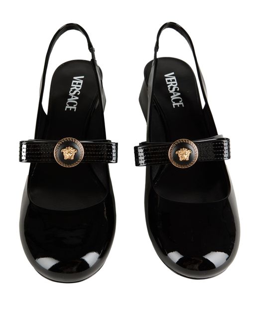 Versace Black Pumps Leather