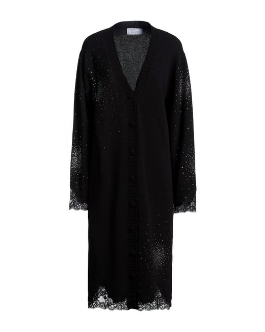 GIUSEPPE DI MORABITO Black Midi Dress Wool, Viscose, Polyamide, Cashmere