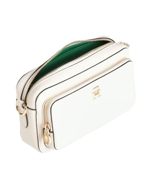 Tommy Hilfiger White Ivory Cross-Body Bag Polyurethane