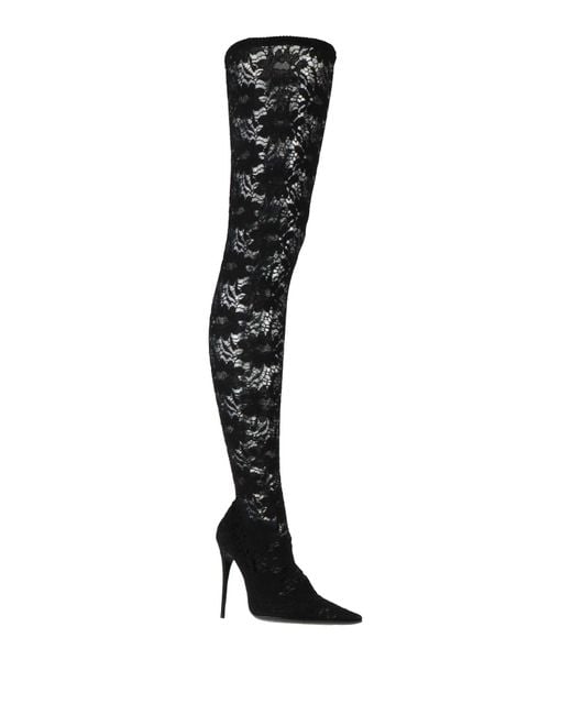 Dolce & Gabbana Black Boot Textile Fibers