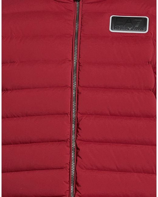 EA7 Red Puffer Polyester, Elastane for men