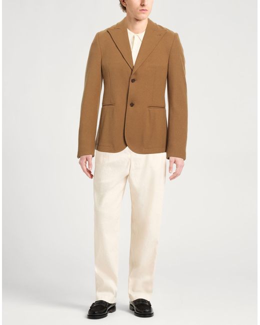 Daniele Alessandrini Brown Blazer Polyester, Acrylic, Viscose for men