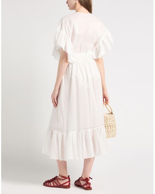 Kaos White Midi-Kleid