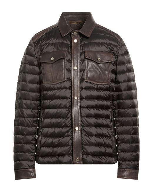 Moorer Black Puffer Polyamide, Cow Leather for men