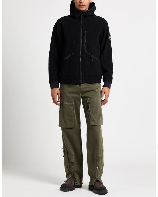 Stone Island Black Jacket Virgin Wool, Polyamide for men