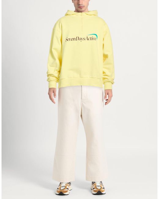 7 DAYS ACTIVE Yellow Sweatshirt Cotton for men