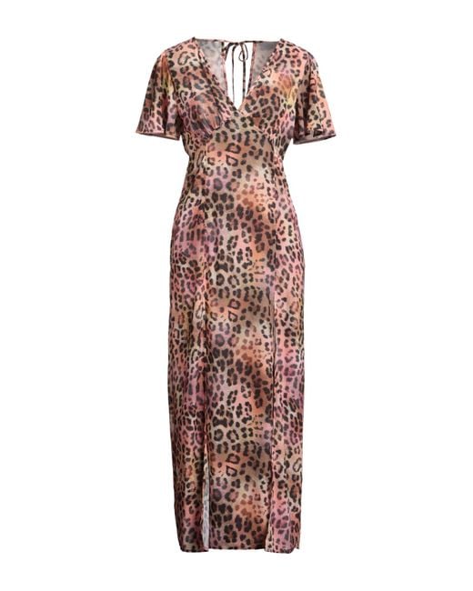 Gaelle Paris Natural Camel Maxi Dress Polyester